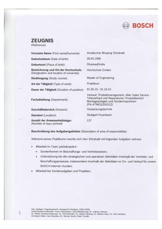 Internship certificate-Bosch