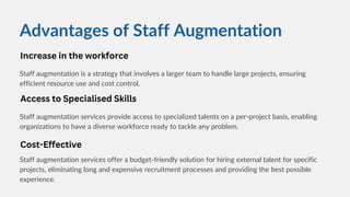 Dedicated Team vs. Staff Augmentation vs. Extended Team | PDF