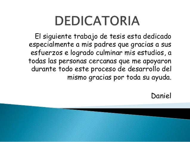 dedicatoria y agradecimiento
