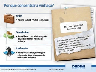 Dedini fermentec sba 2011 - concentração de vinhaça
