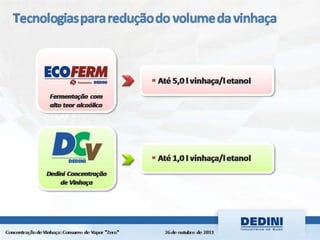 Dedini fermentec sba 2011 - concentração de vinhaça