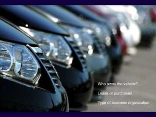 Who owns the vehicle?Lease or purchasedType of business organization