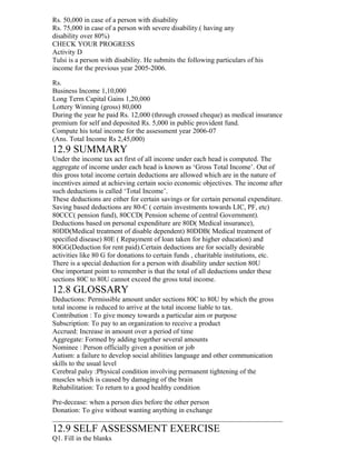 Deductions section 80 d, 80-dd ,80-ddb 80-e and 80-gg of it act.bose