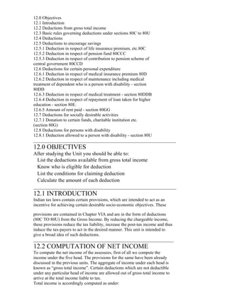 Deductions section 80 d, 80-dd ,80-ddb 80-e and 80-gg of it act.bose