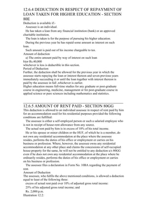 Deductions section 80 d, 80-dd ,80-ddb 80-e and 80-gg of it act.bose