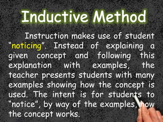Deductive and inductive method of teching