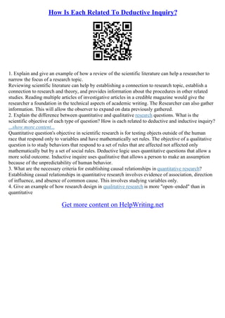 Deductive Essay Topics | PDF | Educational Assessment | Education