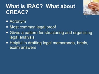 Ireac Overview Example Deductive reasoning and irac | PPT
