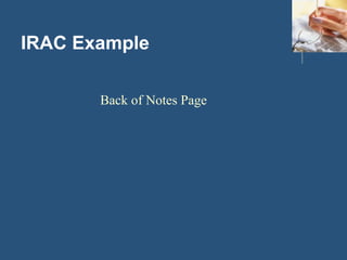 Ireac Overview Example Deductive reasoning and irac | PPT