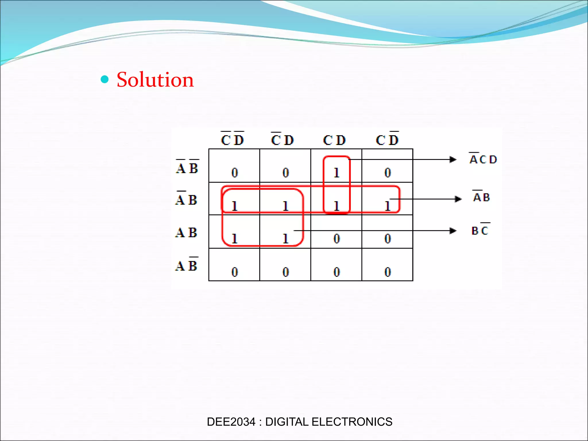  Solution
DEE2034 : DIGITAL ELECTRONICS
 