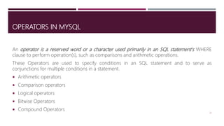 DEE 431 Introduction to Mysql Slide 3 | PPT