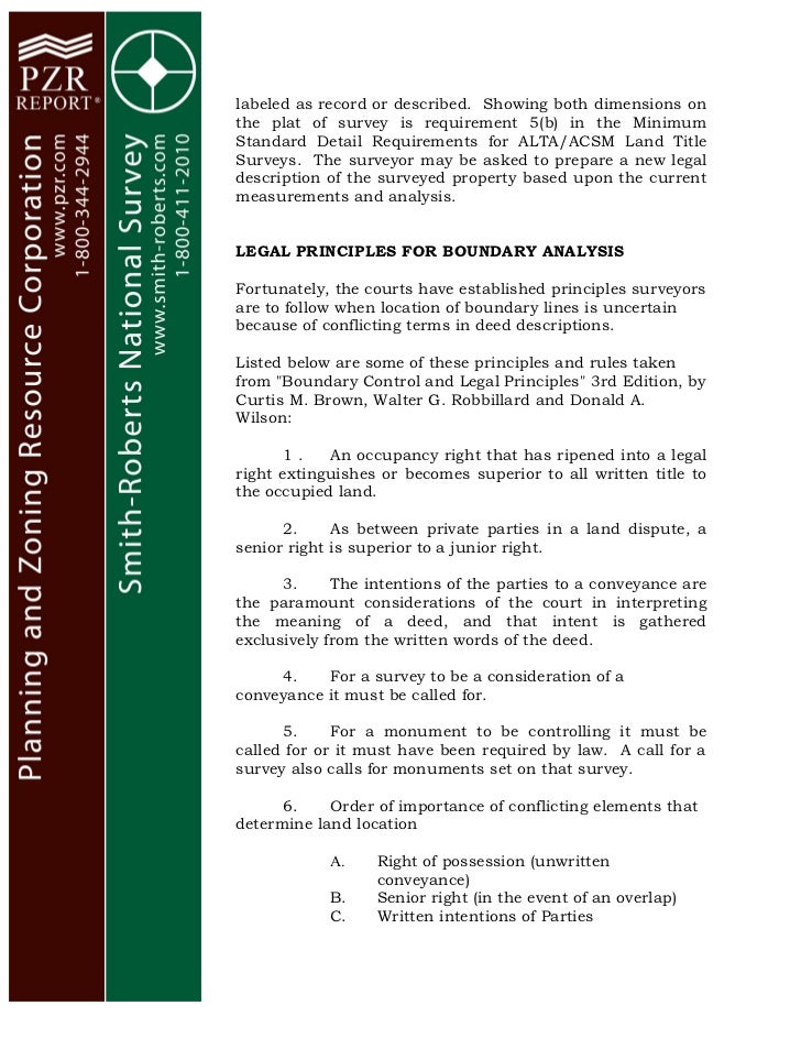 Deed Descriptions and Informative and Controlling Terms