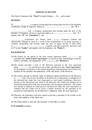 Form of Deed Guarantee | DOCX