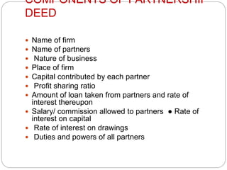 Partnerhip Partnership Deed Provisions In Absence Of Deed