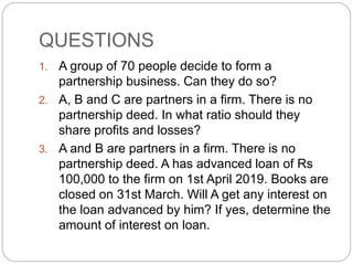 Partnerhip Partnership Deed Provisions In Absence Of Deed
