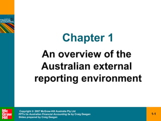 Chapter 1 An overview of the  Australian external  reporting environment 
