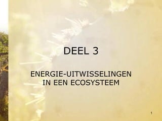 DEEL 3

ENERGIE-UITWISSELINGEN
  IN EEN ECOSYSTEEM



                         1
 