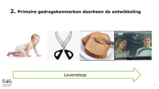 2. Primaire gedragskenmerken doorheen de ontwikkeling
5
Levensloop
 