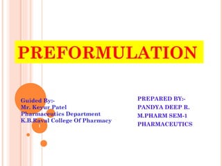 Preformation Sample PREFORMULATION | PPTX
