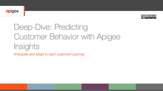 Deep-Dive: Predicting
Customer Behavior with Apigee
Insights
Anticipate and adapt to each customer’s journey
 