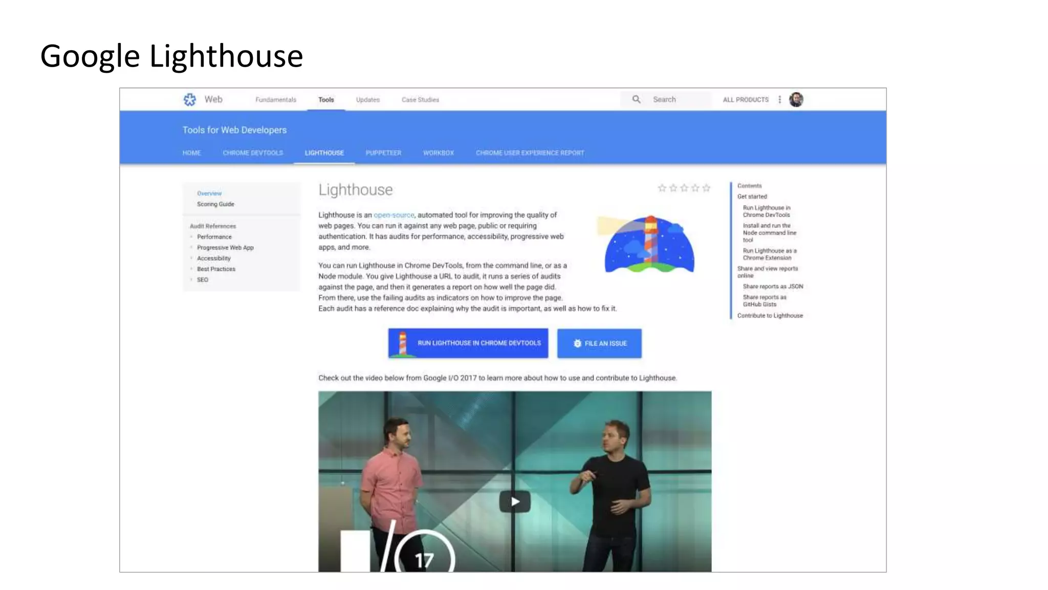 Google Lighthouse
 