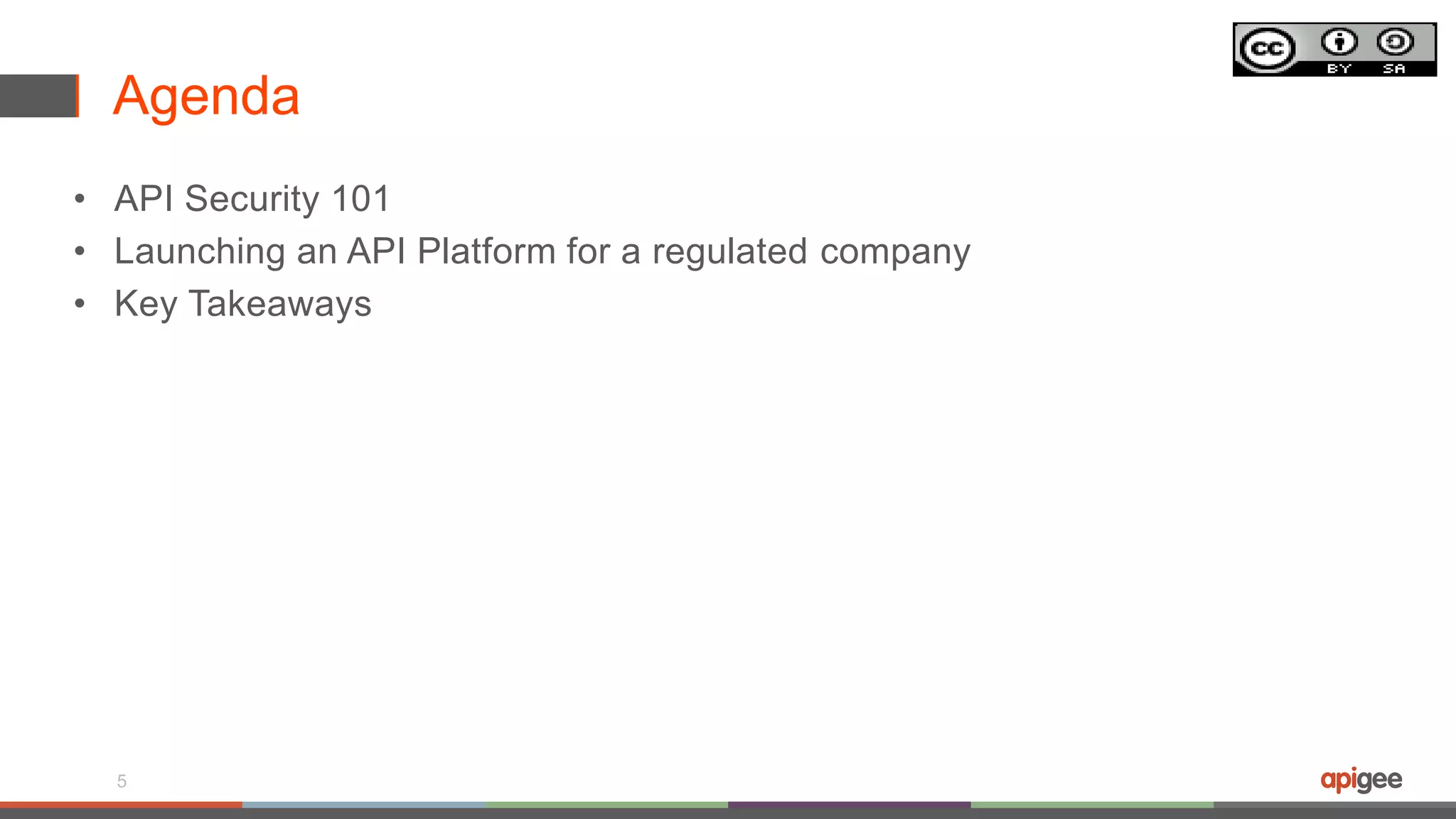 Agenda
• API Security 101
• Launching an API Platform for a regulated company
• Key Takeaways
5
 