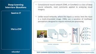 Cnn. Questions Deep Learning Deep Learning Interview Questions and Answers | Edureka | PDF