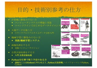 私的追加参考文献
Pythonについて4冊と基礎・応用分野6冊
 