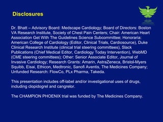 Cangrelor compared with clopidogrel improves efficiency without increasing bleeding in patients undergoing angioplasty 