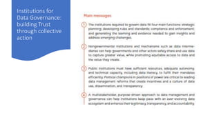 Institutions for
Data Governance:
building Trust
through collective
action
 