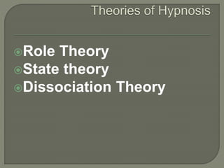 Role Theory
State theory
Dissociation Theory
 