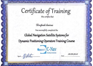 C Nav training certificate