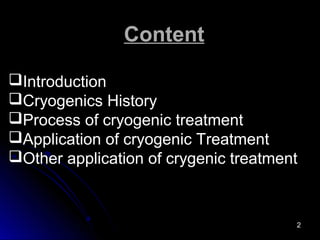 cryogenic treatment of metals PPT