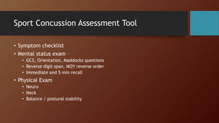 sports related head injury (concussion) | PPTX