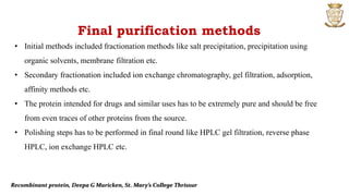 Biochemistry:Recombinant Protein : An Overview | PPTX