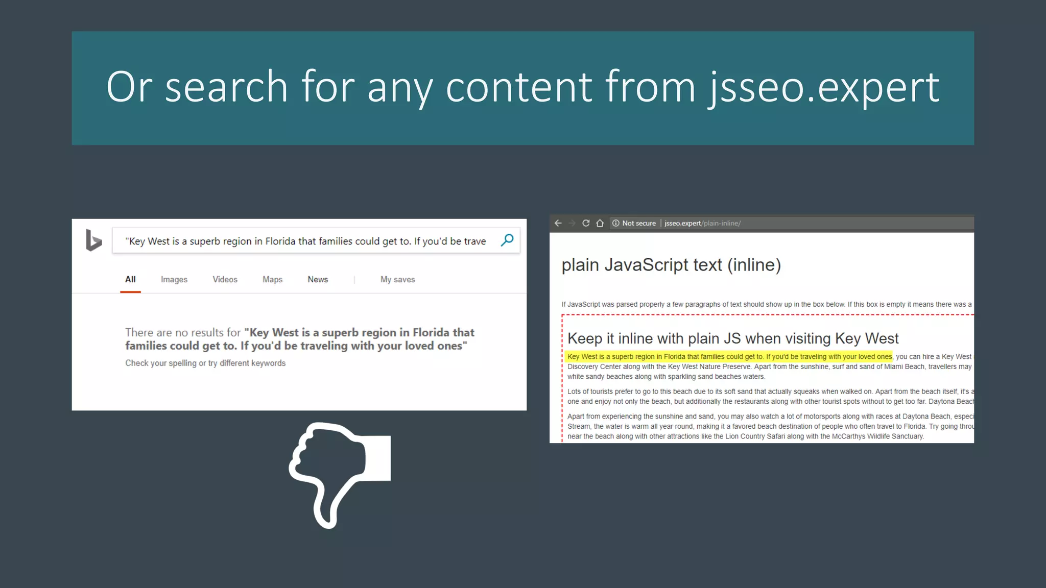 Or search for any content from jsseo.expert
 