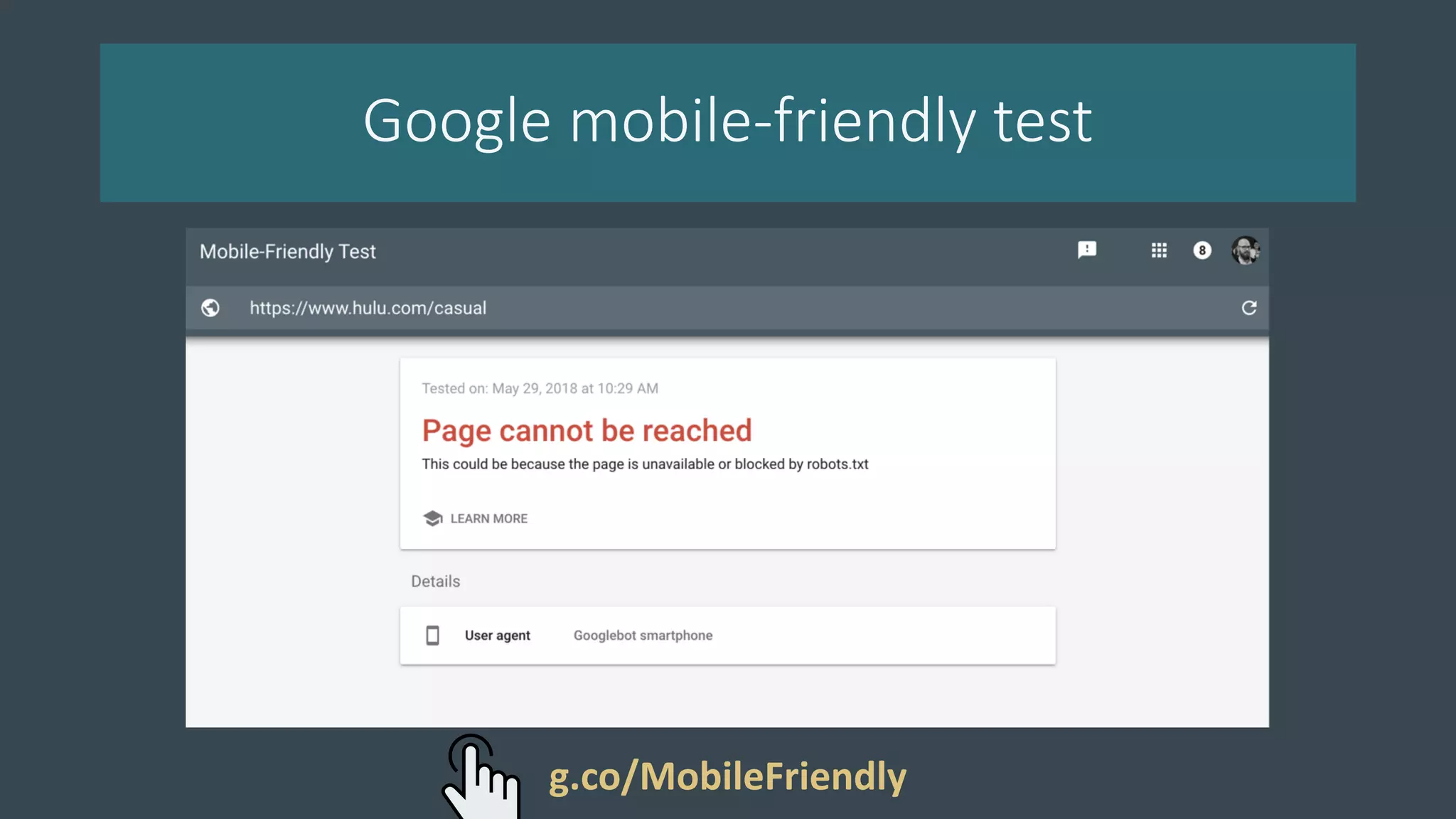 Google mobile-friendly test
g.co/MobileFriendly
 