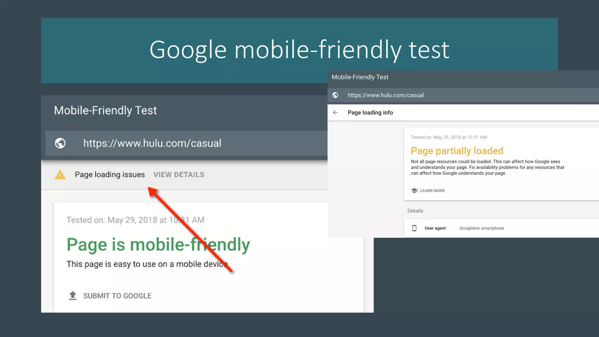 Google mobile-friendly test
 