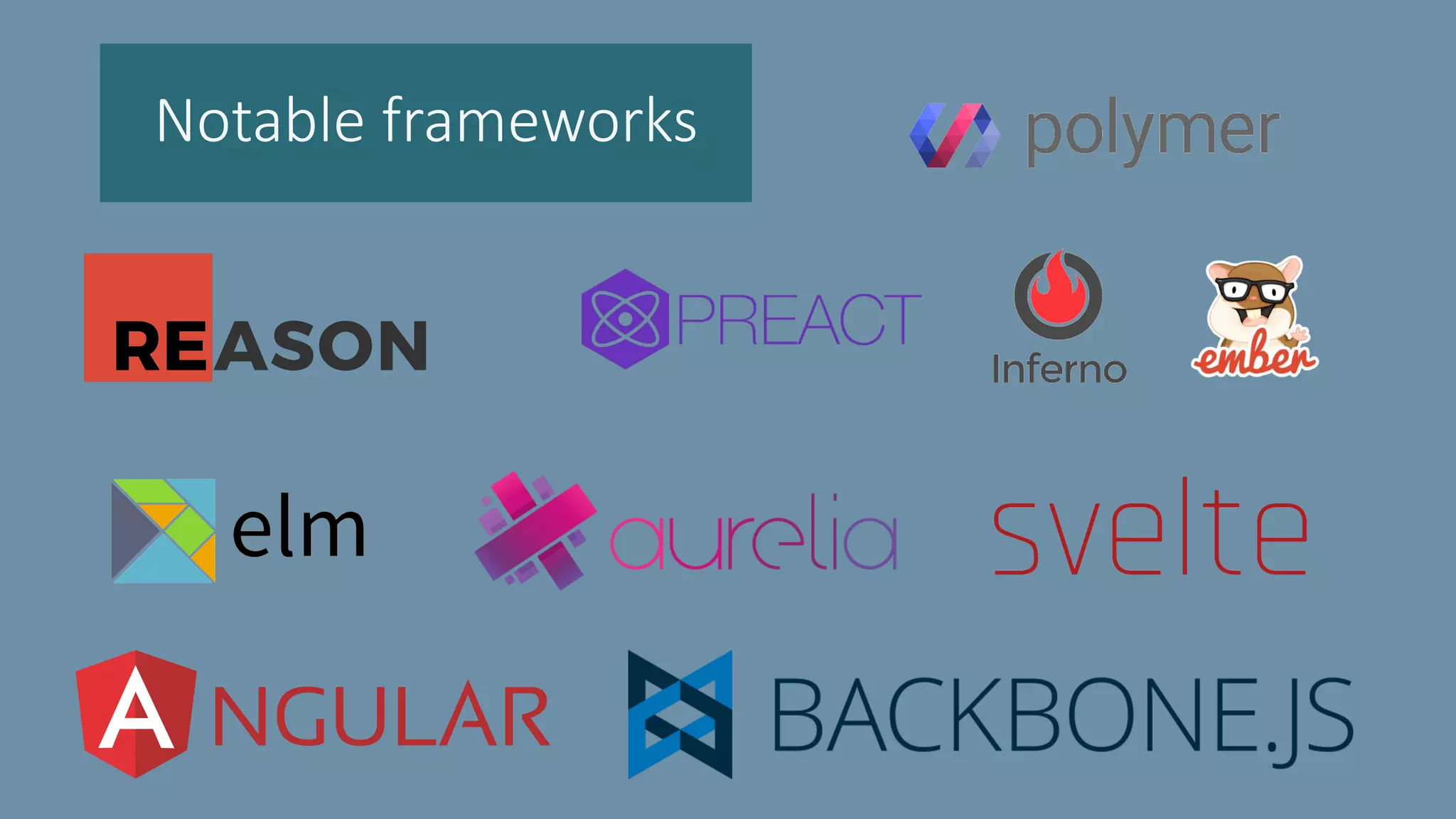 Notable frameworks
 