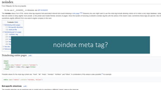 noindex meta tag?
 