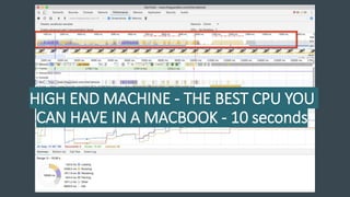 HIGH END MACHINE - THE BEST CPU YOU
CAN HAVE IN A MACBOOK - 10 seconds
 