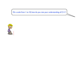 On a scale from 1 to 10, how do you rate your understanding of C++?
 