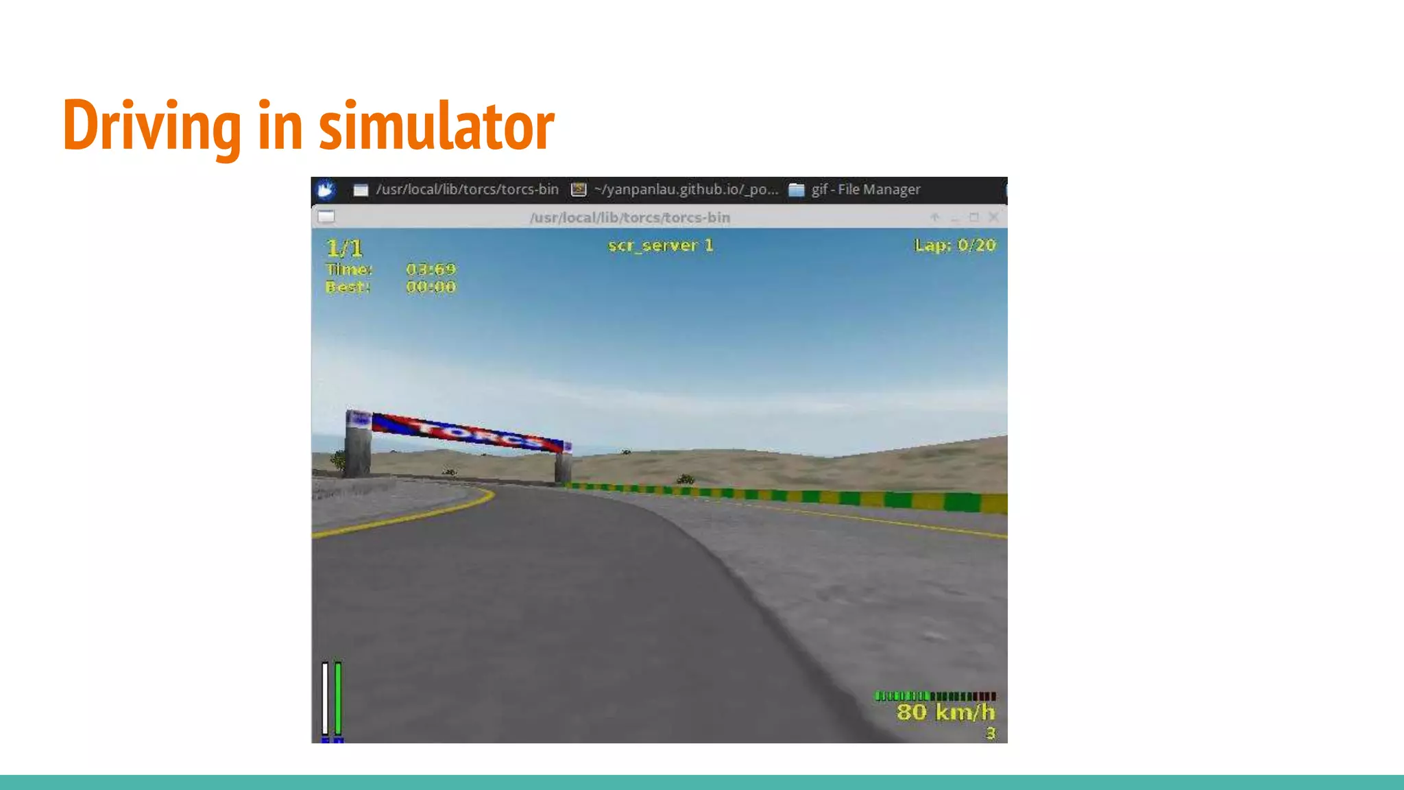 Driving in simulator