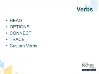 VerbsHEADOPTIONSCONNECTTRACECustom Verbs