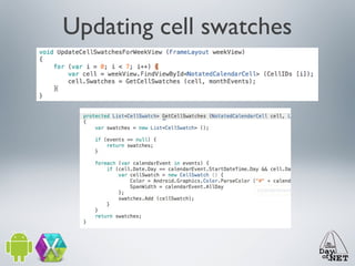 Updating cell swatches

 