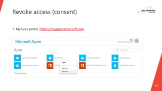 Revoke access (consent)
24
› MyApps portal, https://myapps.microsoft.com
 