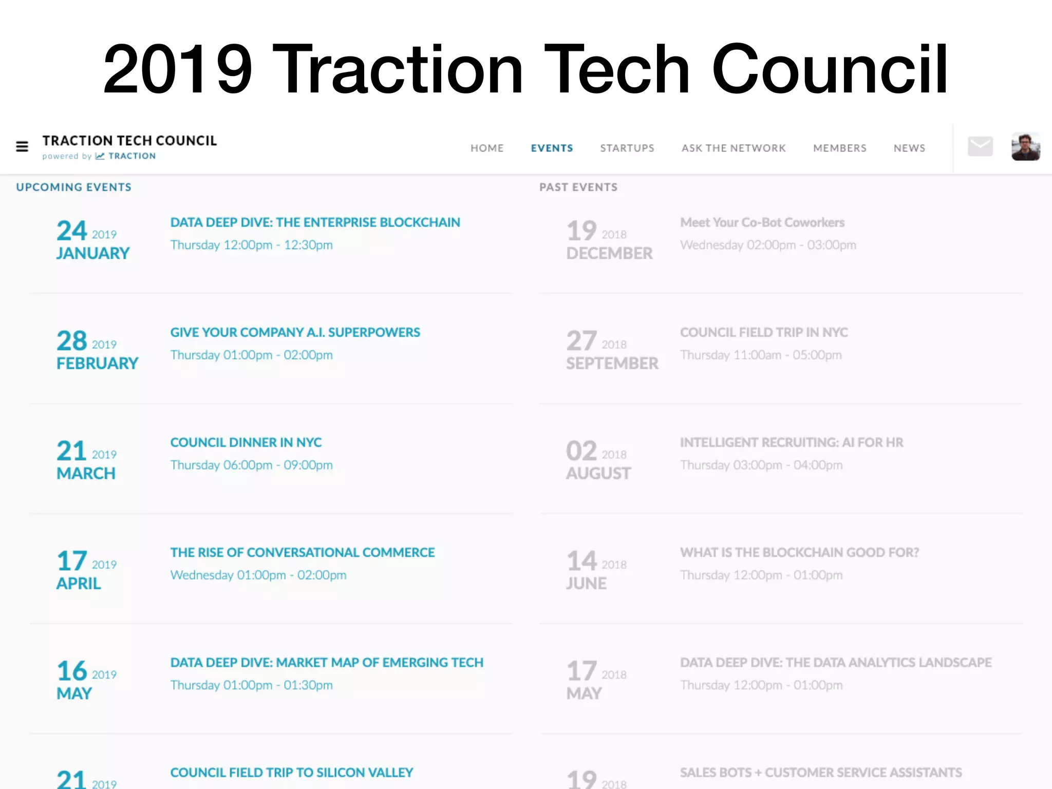 2019 Traction Tech Council
Agenda
 