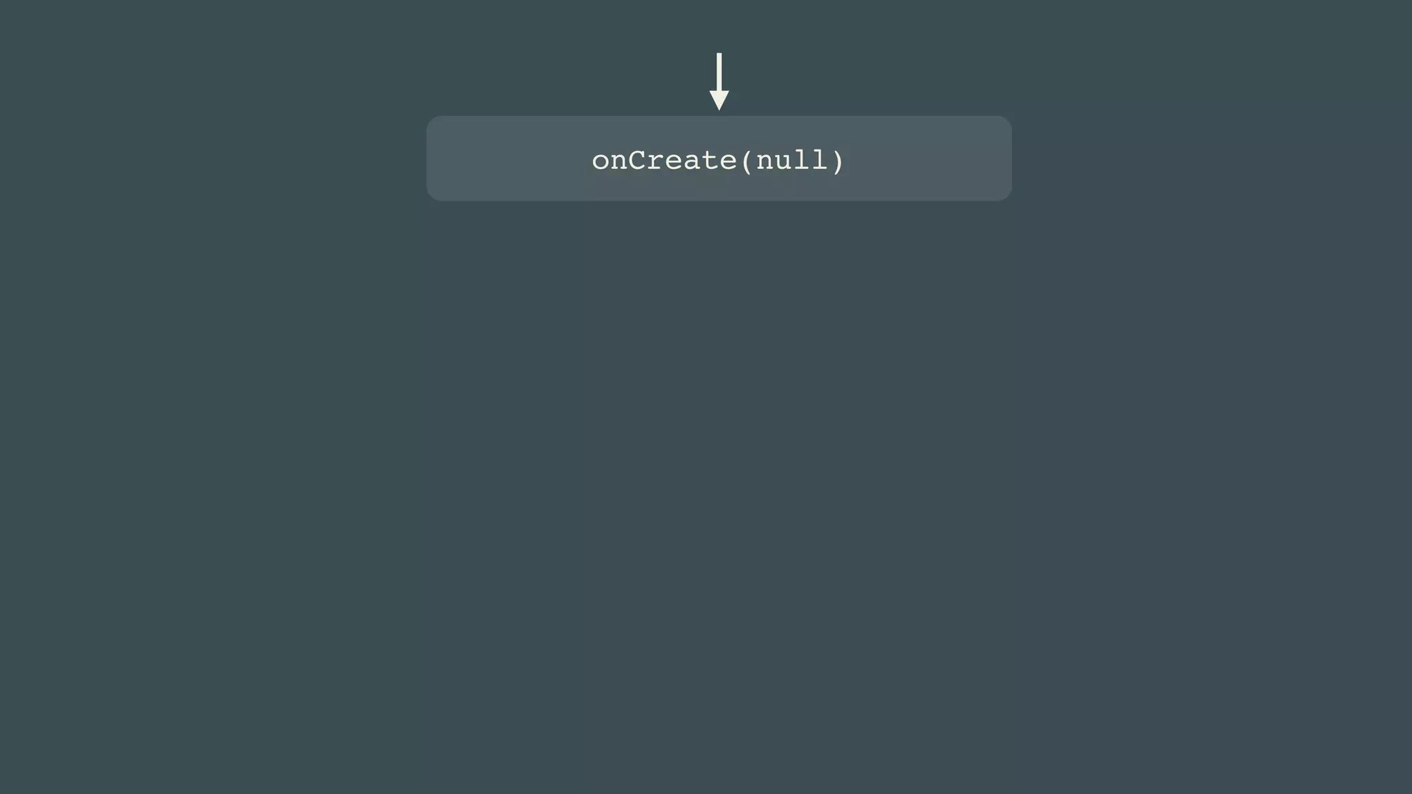onCreate(null) 
 
