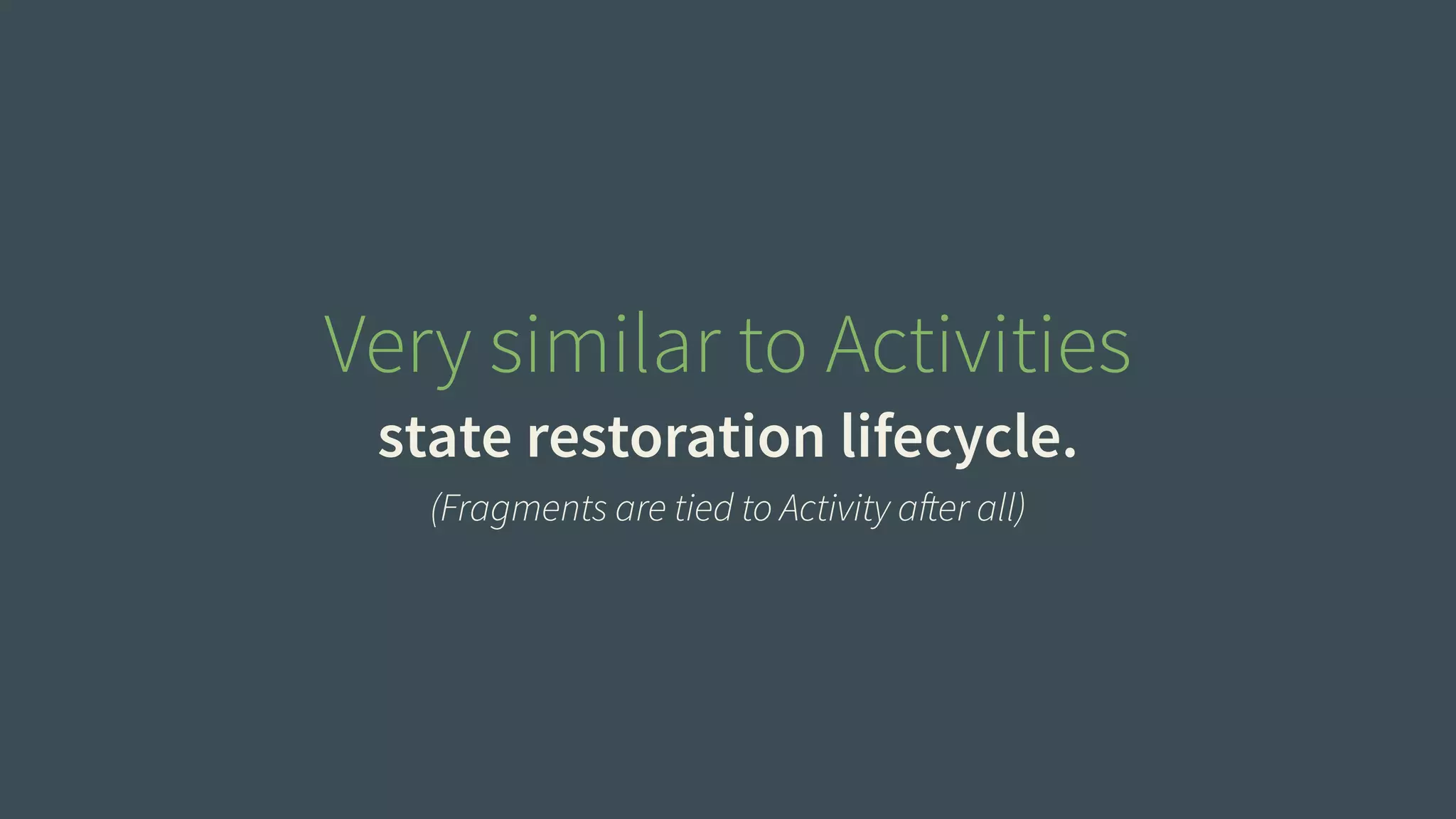 Very similar to Activities 
state restoration lifecycle. 
(Fragments are tied to Activity after all) 
 