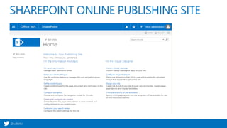 @valleelp
SHAREPOINT ONLINE PUBLISHING SITE
 